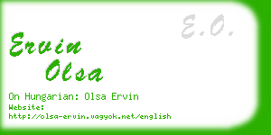 ervin olsa business card